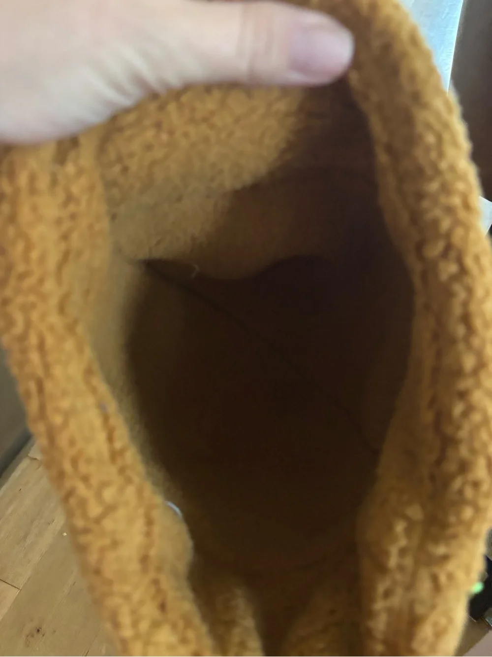 Free People Sherpa Bucket Hat in Rust with Olive Trim
